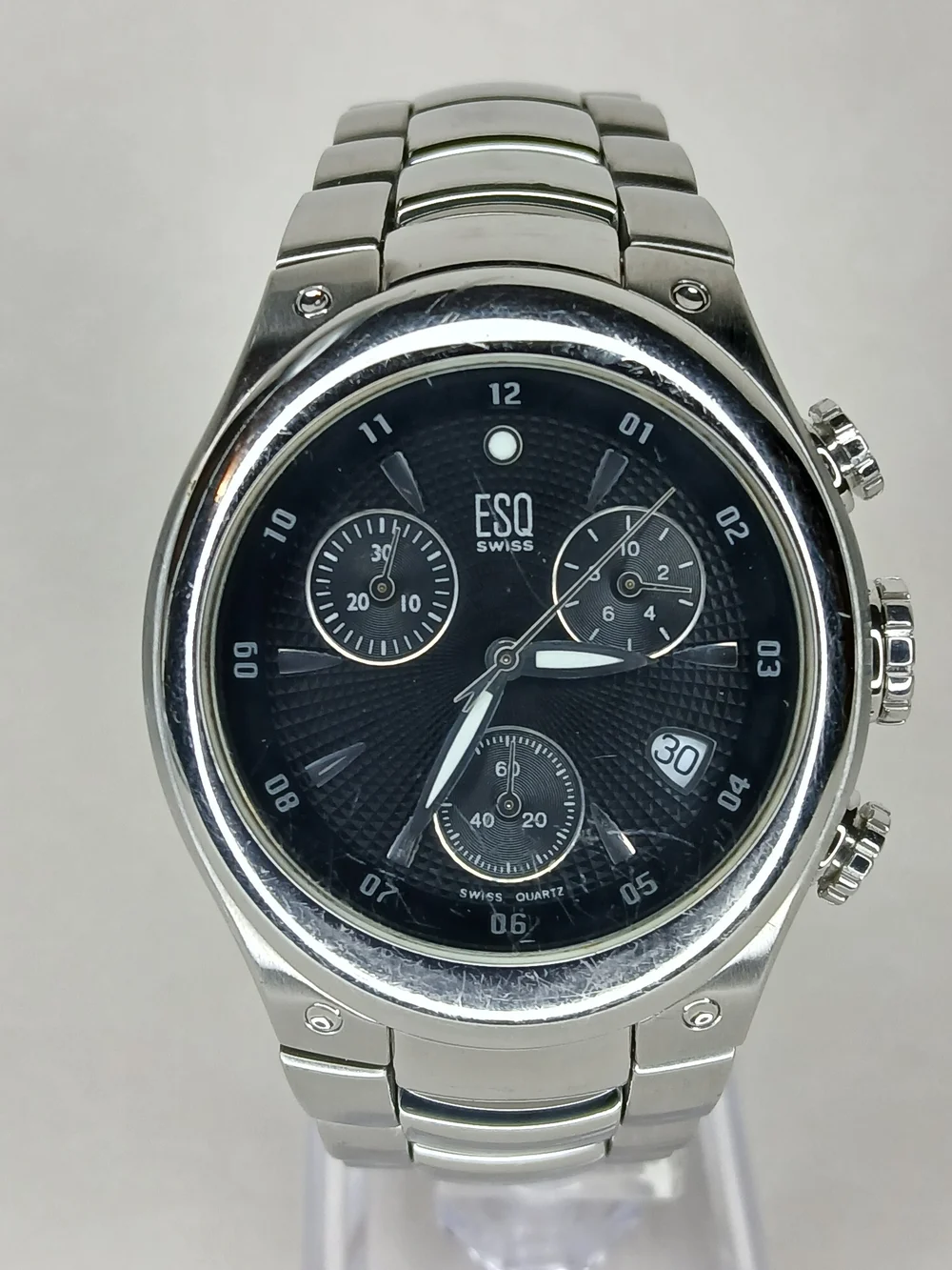 ​ESQ Movado E5262 Chronograph Swiss Quartz Men's All Stainless Steel Watch